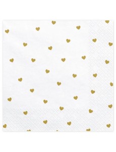 Guardanapos Corações Dourados